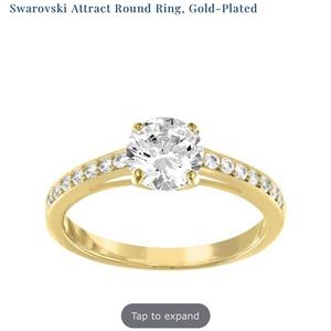 Swarovski round attract ring in gold